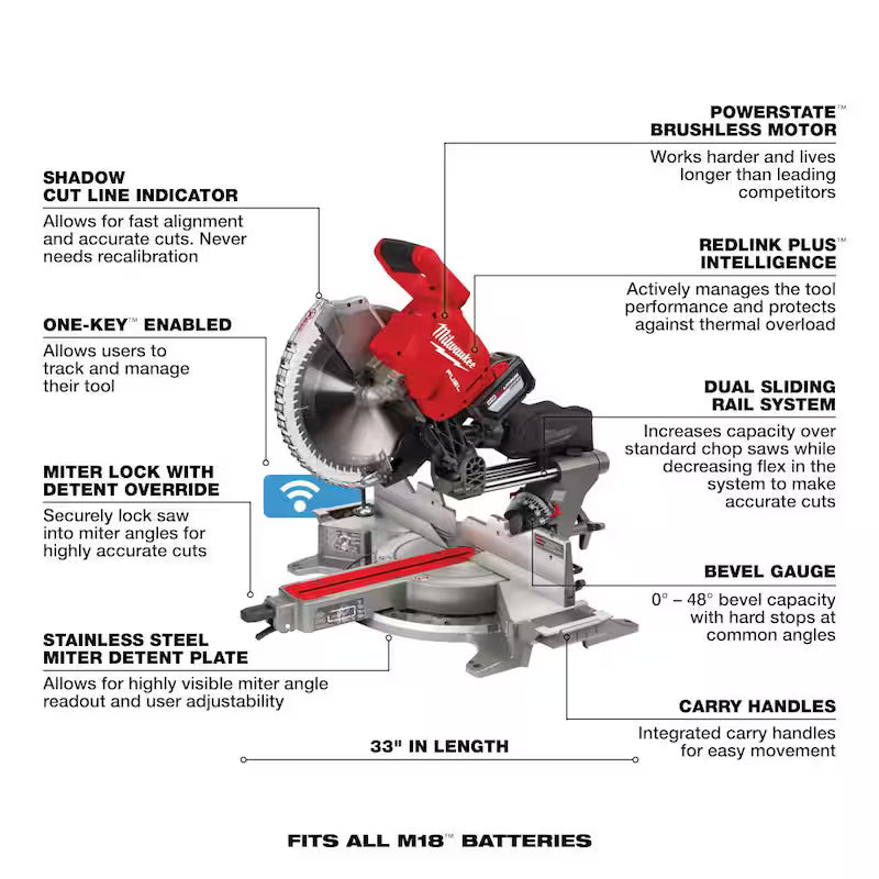 18V Lithium-Ion Brushless Cordless 12 in. Dual Bevel Sliding Compound Miter Saw with Stand V92218