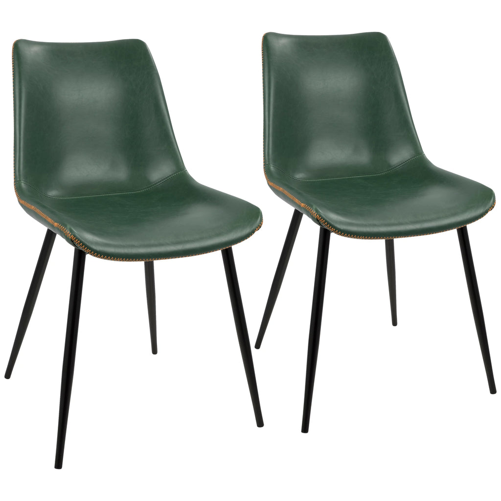 Grey Faux Leather Dining Chair Set of 2 T109