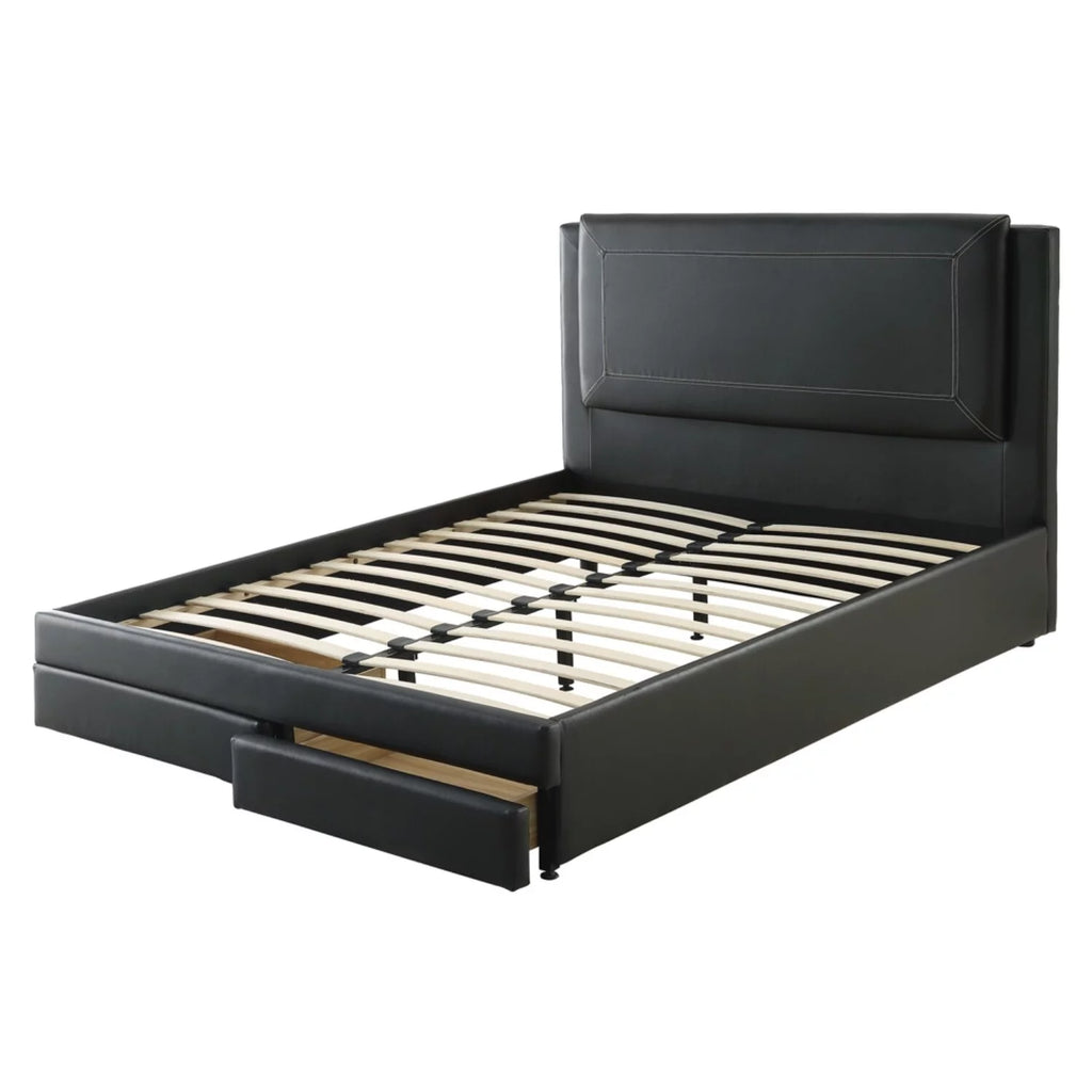 Black Eastern King Size Pine Wood Bed T806411