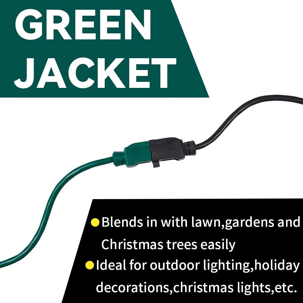 15 Ft Green 16/3 SJTW Extension Cord I272