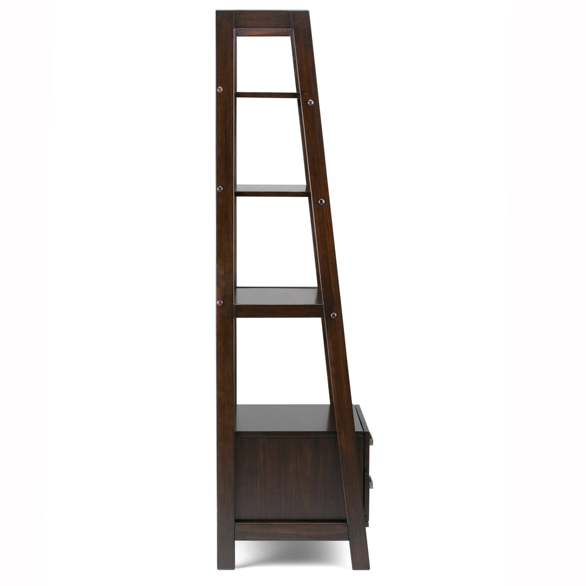 Solid Wood Ladder Shelf with Storage Distressed Gray Y940584