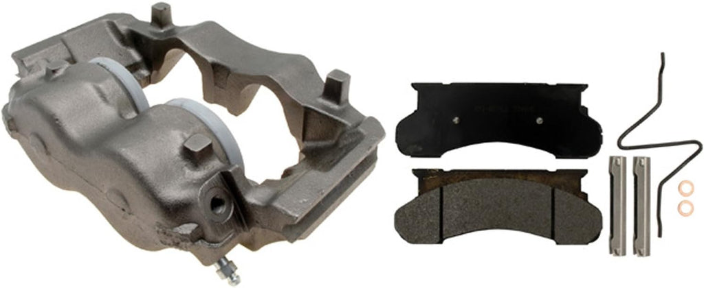 Front Passenger Side Disc Brake Caliper Assembly with Semi-Metallic Pads Q449