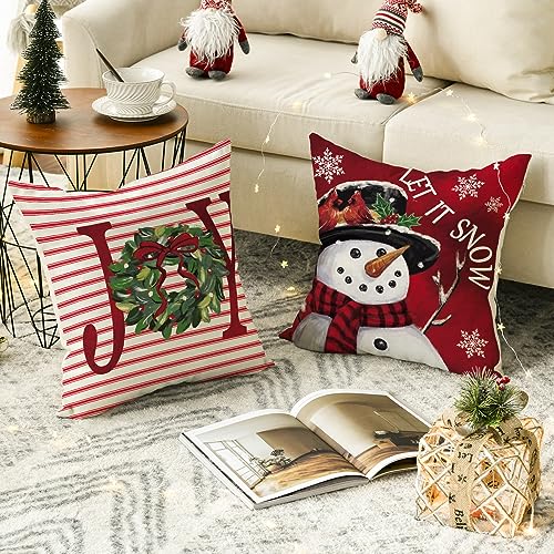 Merry Christmas 18 x 18 Inch Throw Pillow Covers Set of 4 C396