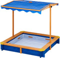 Wooden Outdoor Kids Sandbox with Canopy A877459