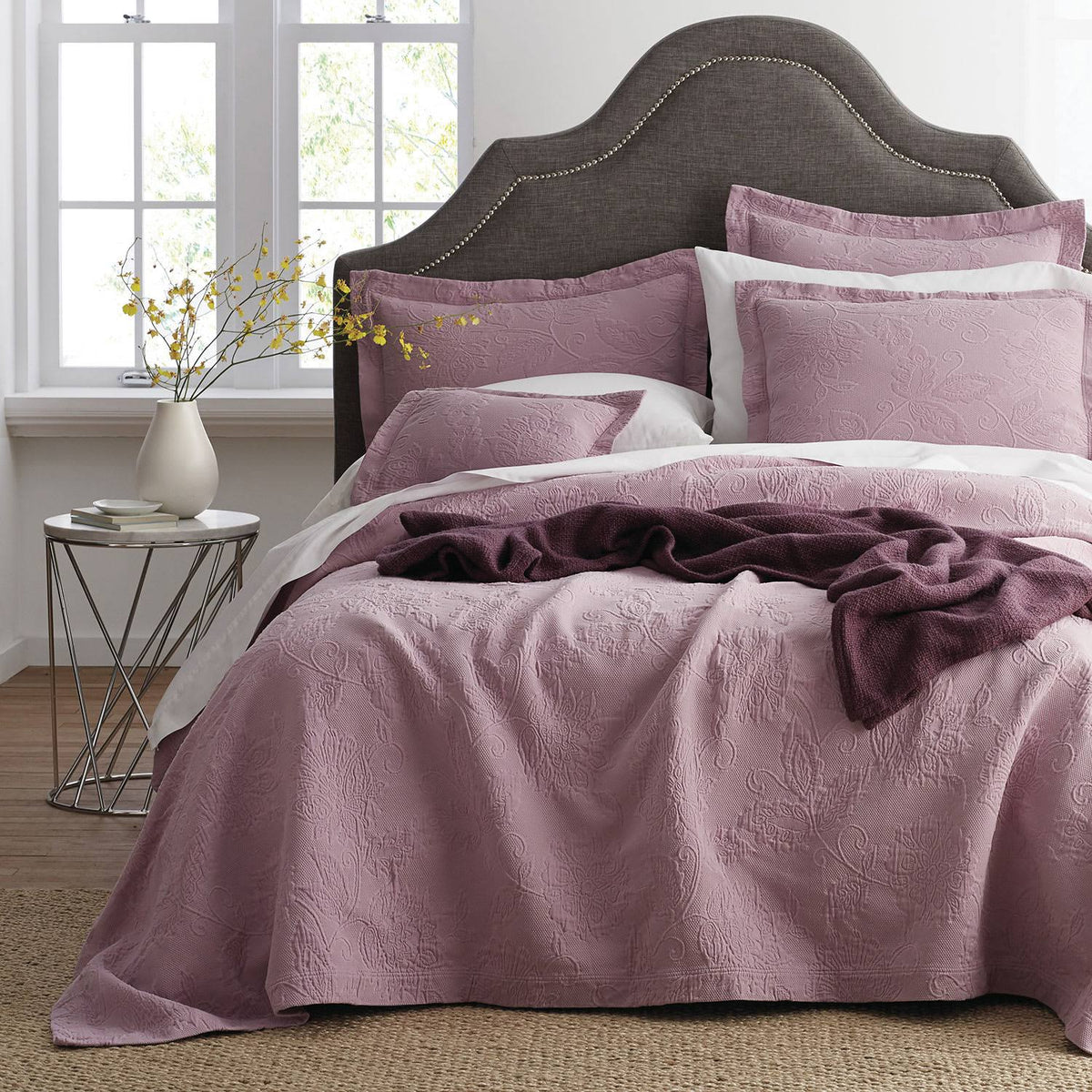 Coral Cotton Matelasse Coverlet Twin V475287