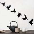 Black Birds Metal Wall Decor Set of 6 R398