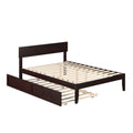 Modern Wood Full Bed with Twin Trundle in Espresso W347182