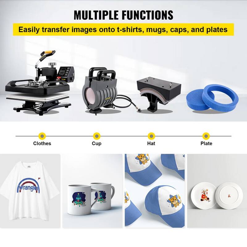 15 in. x 15 in. 5 in 1 Heat Press Machine Black W2245