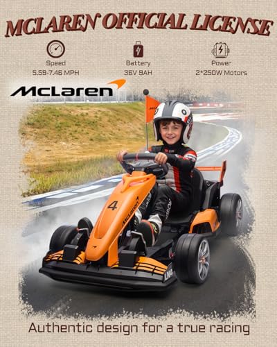 24V 7AH Electric Drift Kart with Adjustable Seat, 7.5 MPH 200W Motors D313