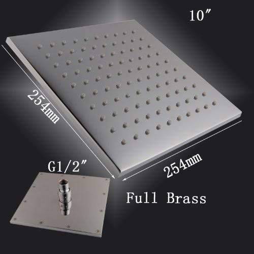 10 inch Square Rainfall LED Shower Head Stainless Steel Chrome Finish P267862