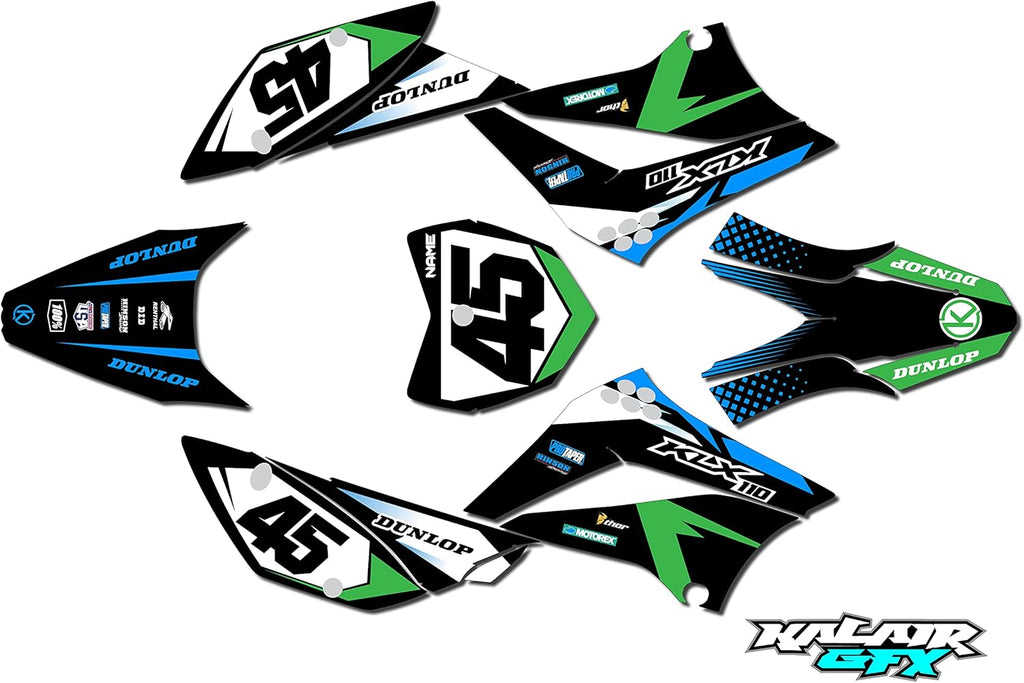 Gray 16 Mil Graphics Kit for Kawasaki KLX 110 G358