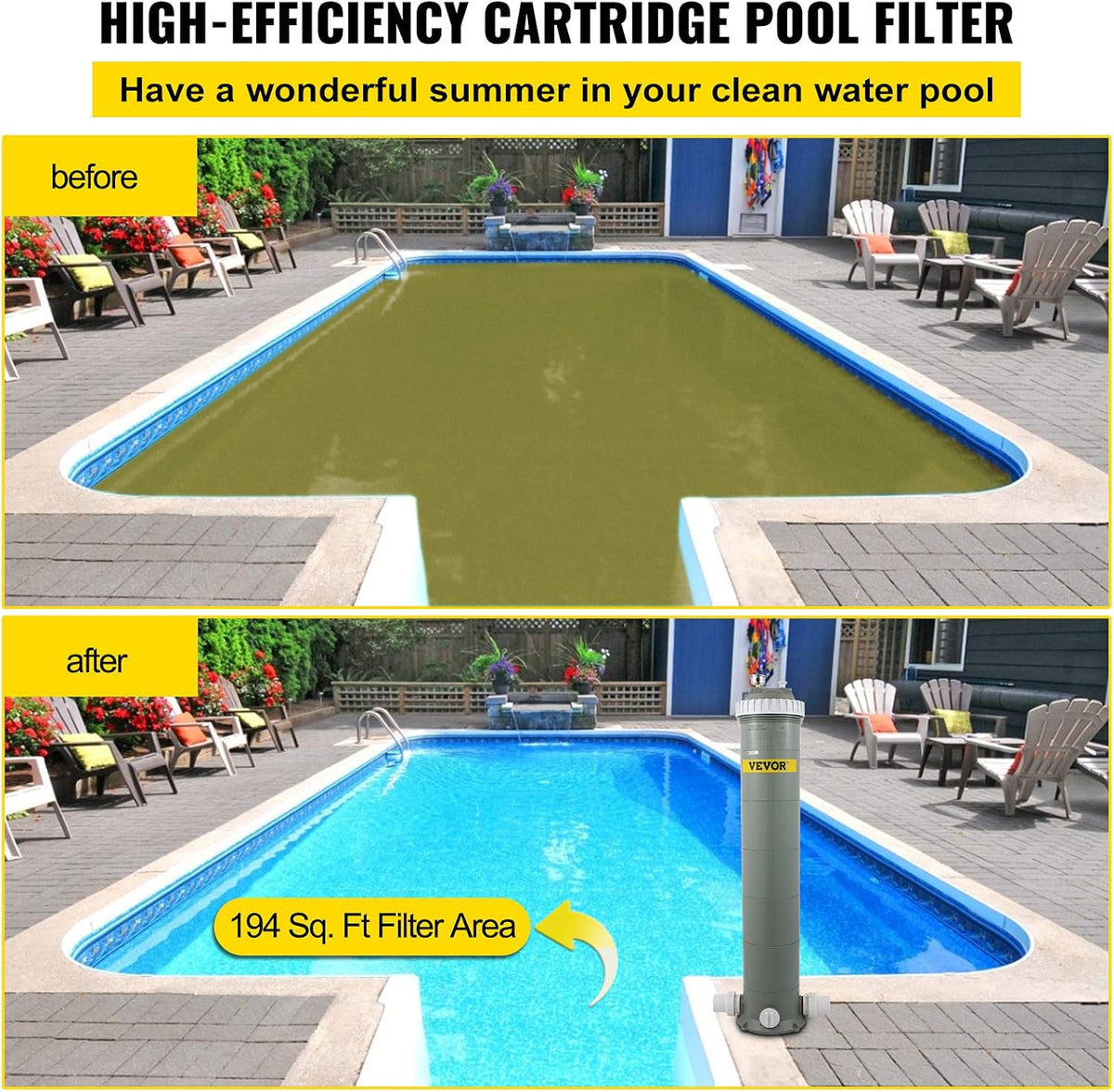 194Sq. Ft Polyester Cartridge Pool Filter System S201410