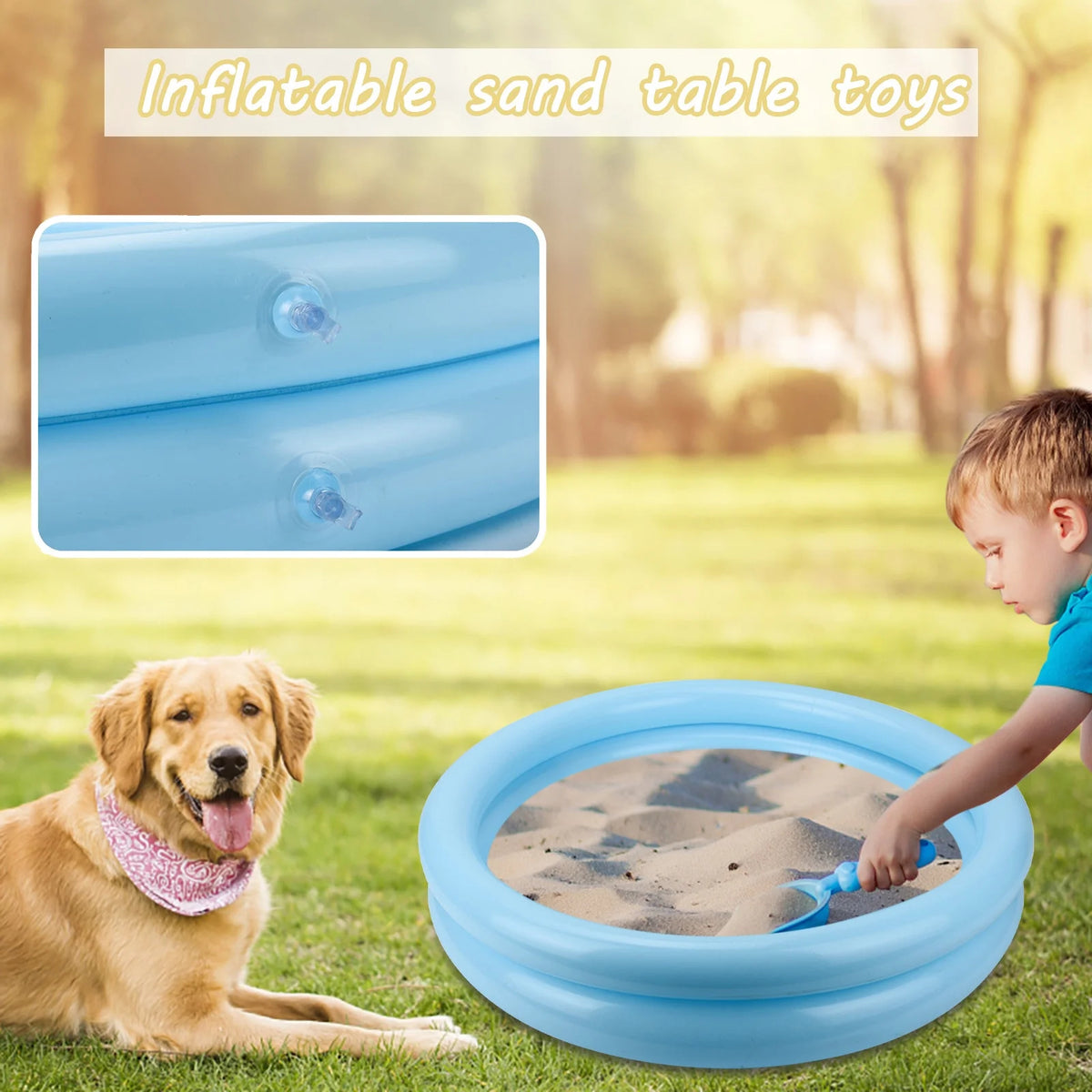 Portable PVC Inflatable Sandbox Tray Table Toys Q92533