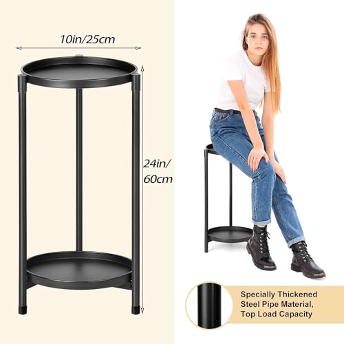 Black 3 Tier Metal Plant Stand L926045