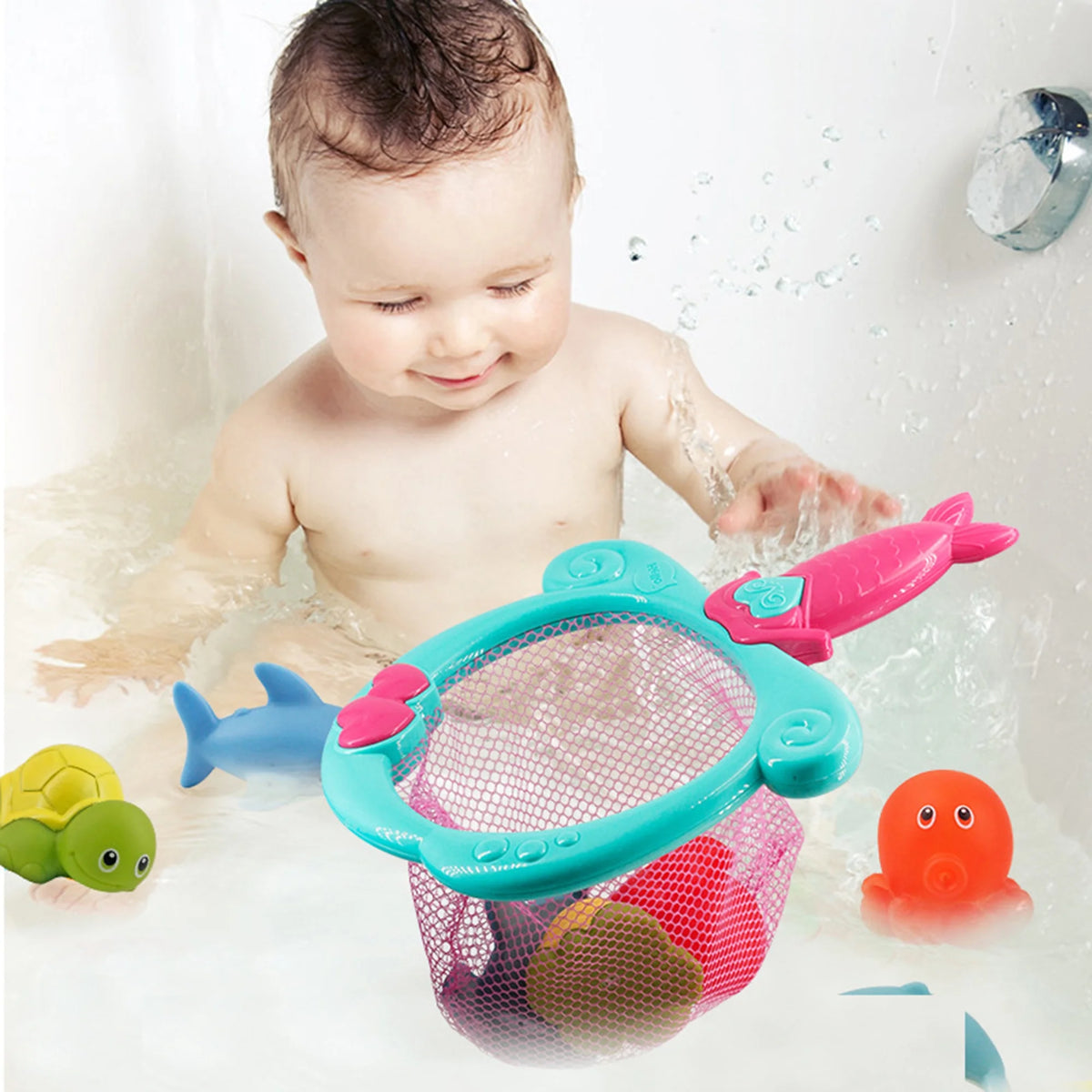 Color Changing Floating Baby Bath Toys with Net S5024