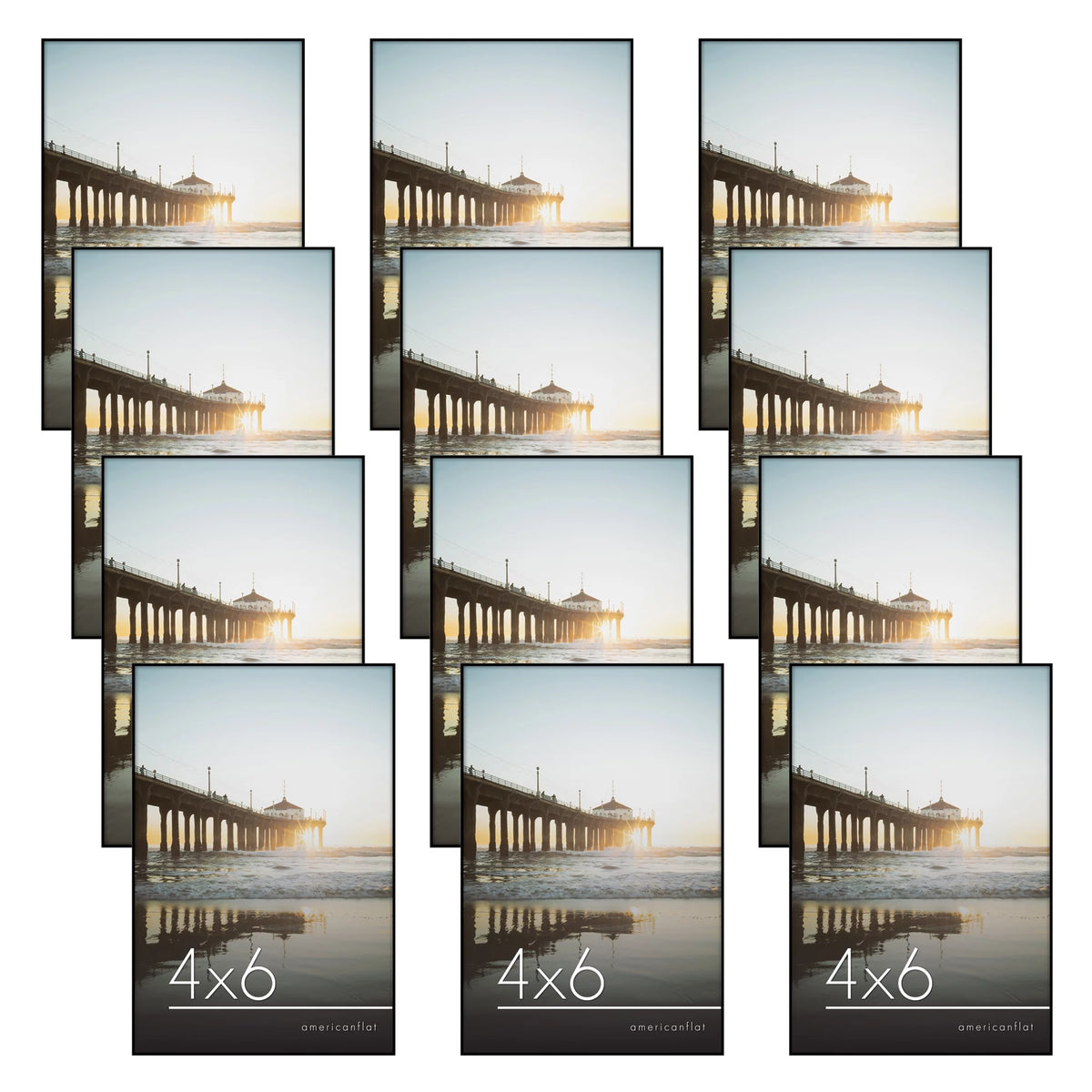 Black Set of 12 4x6 Picture Frames Q6305