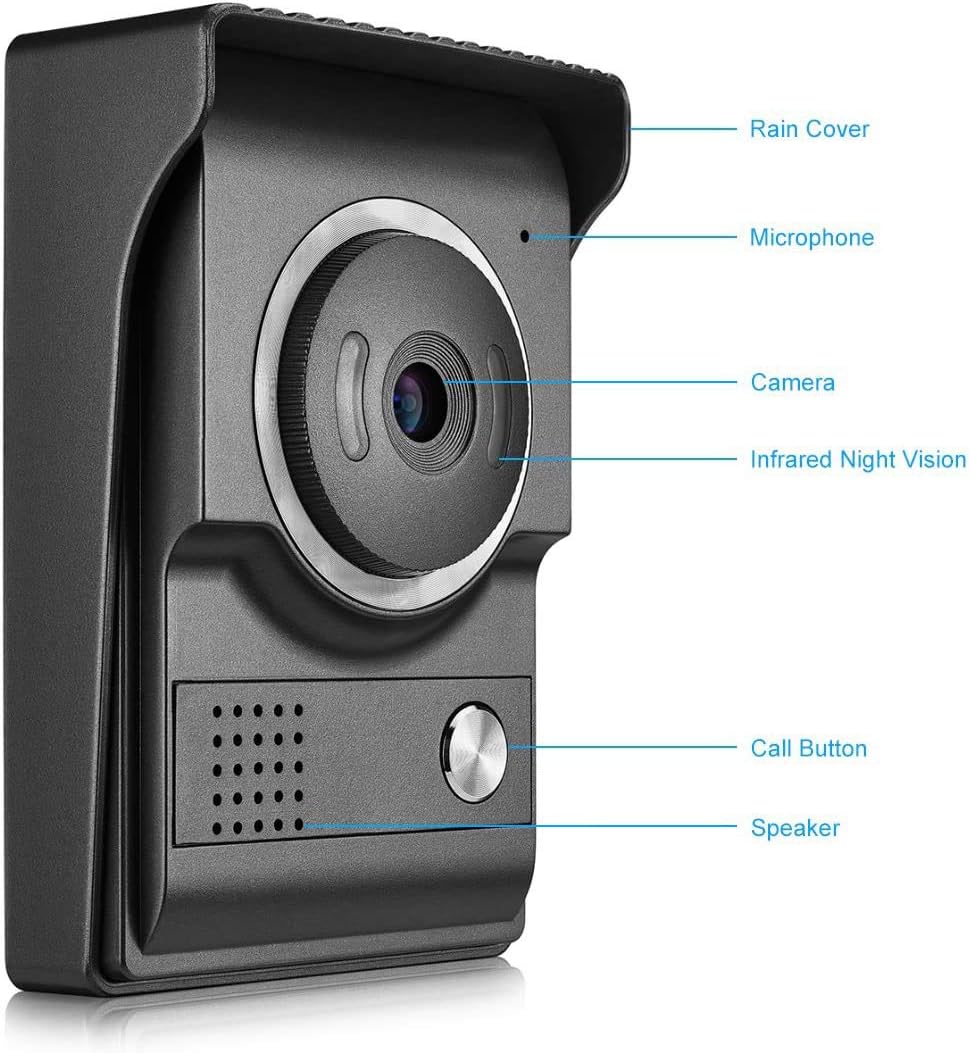 Wired Video Intercom Doorbell System 7 Inches LCD Monitor Door Phone Kit W432846
