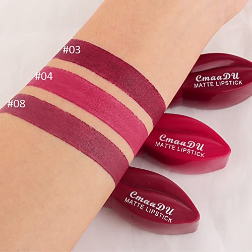 5Pcs Dark Light Bright Red Matte Lipstick Pack Sets M1462