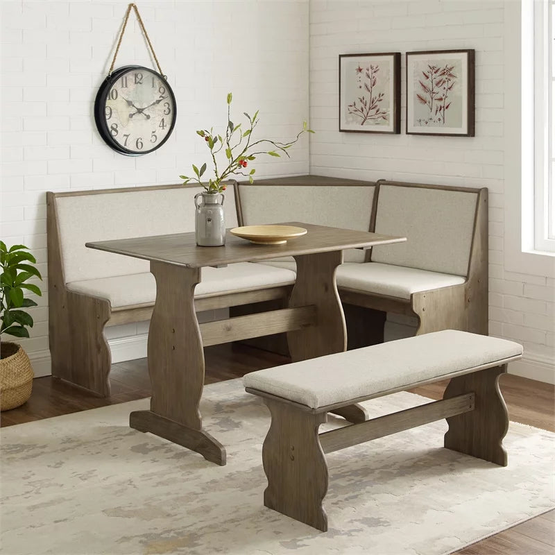 Brown Wood Corner Dining Set L354401
