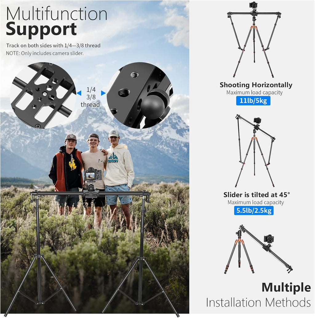 Motorized Camera Slider Carbon Fiber Dolly Rail with Remote Controller O524330