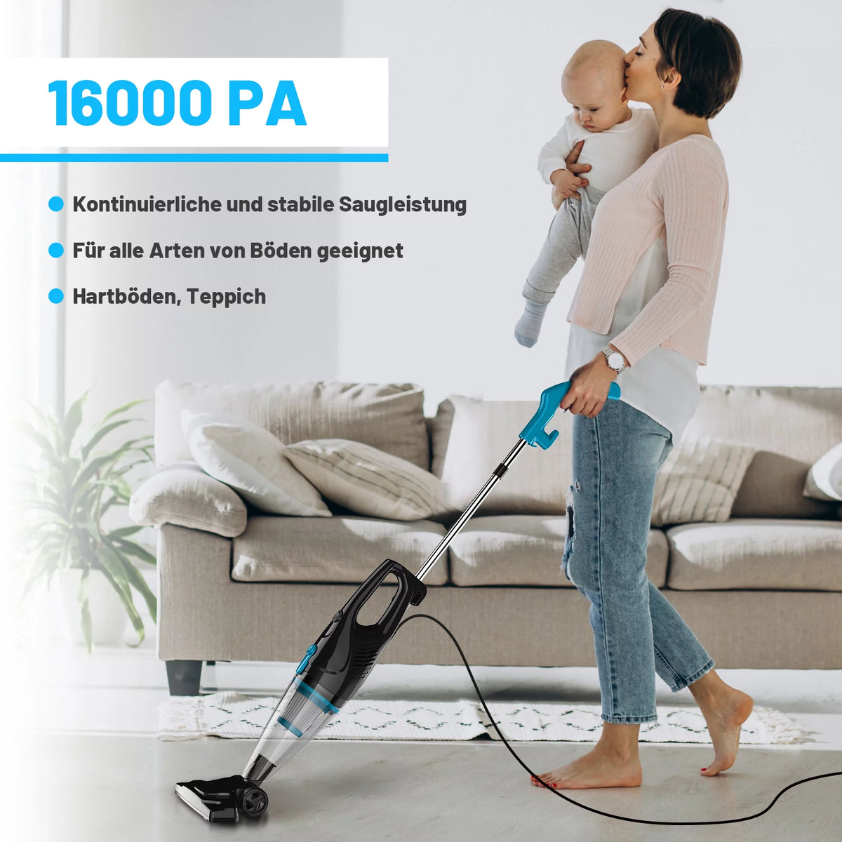 Corded 2 in 1 Bagless Lightweight Stick Vacuum Cleaner C3671