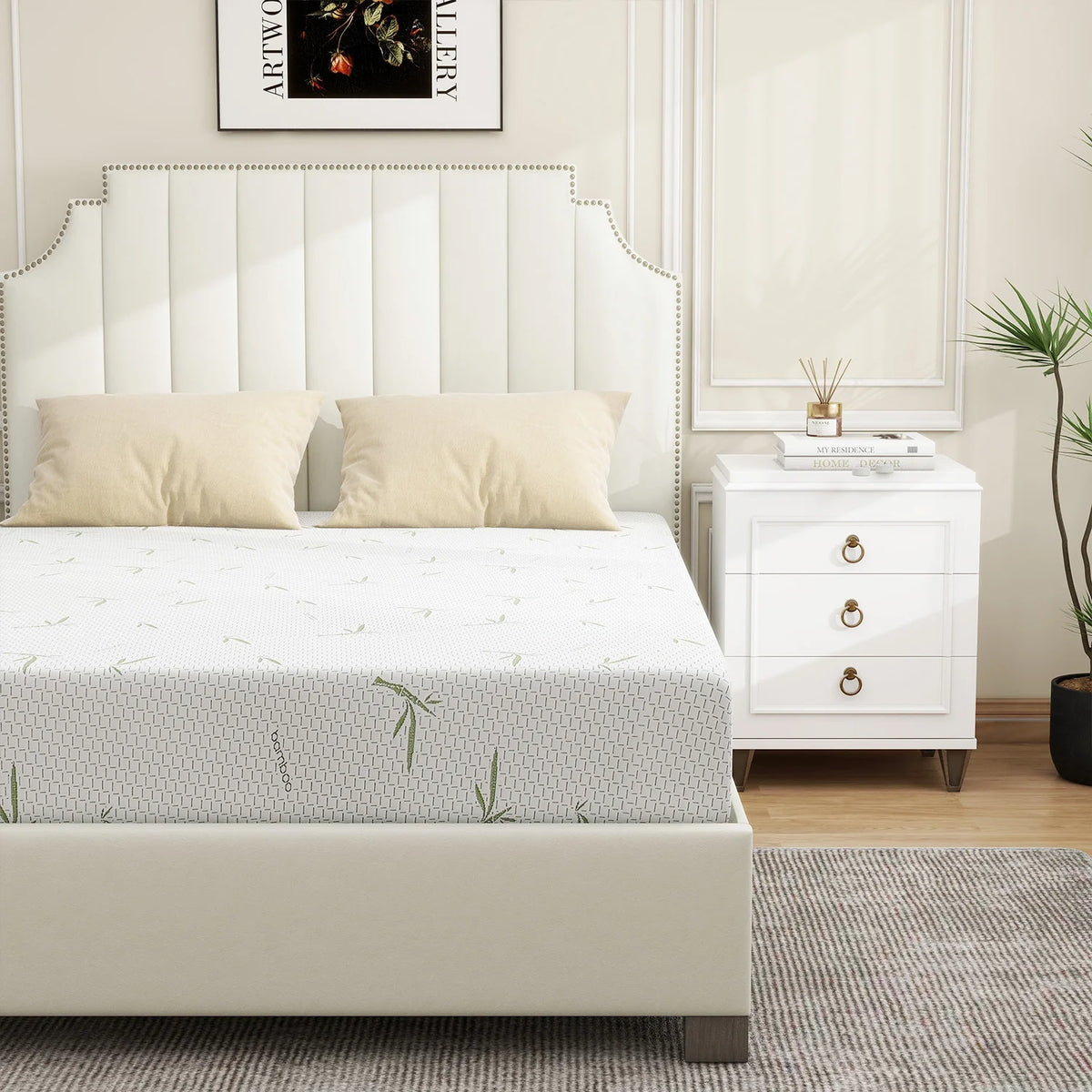 Twin Size Memory Foam Mattress with Cover C1445