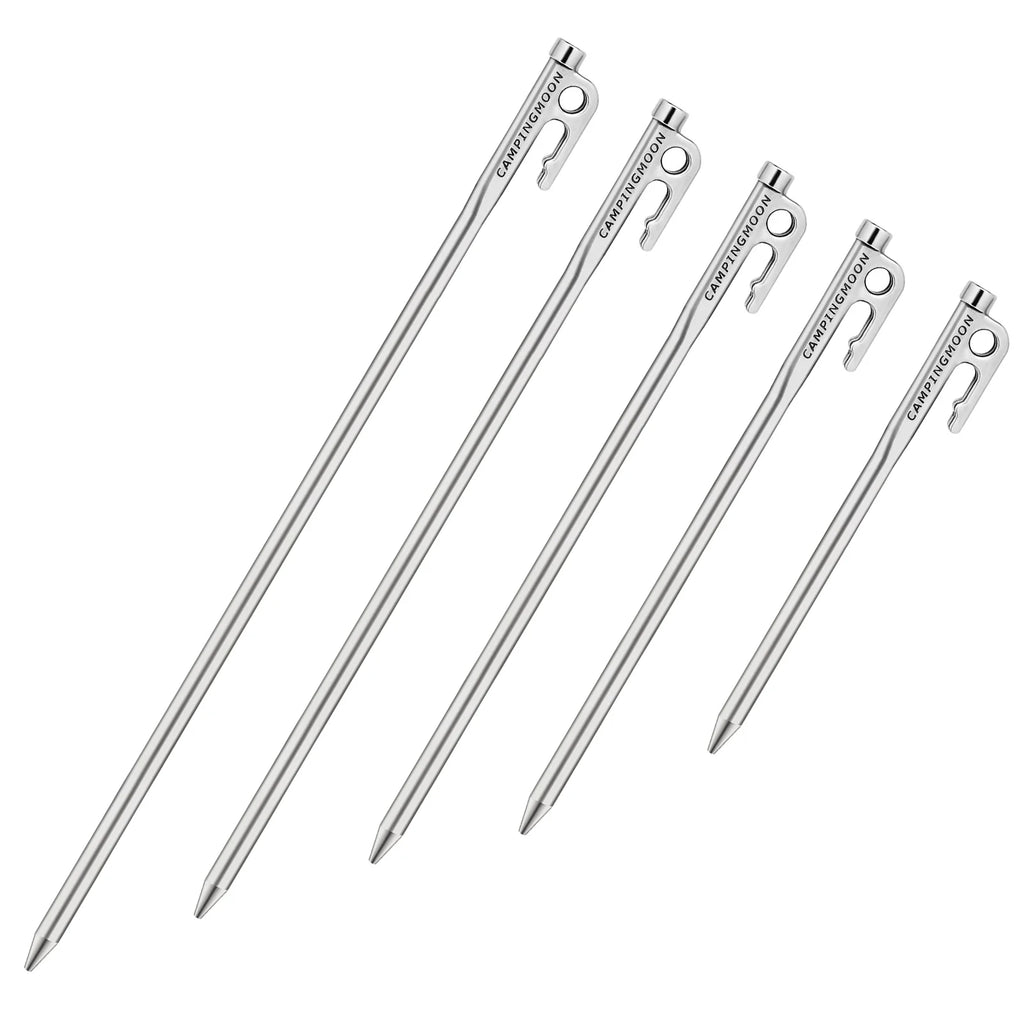 Heavy Duty Steel Tent Stakes Pegs with Hook and Hole Design W3407
