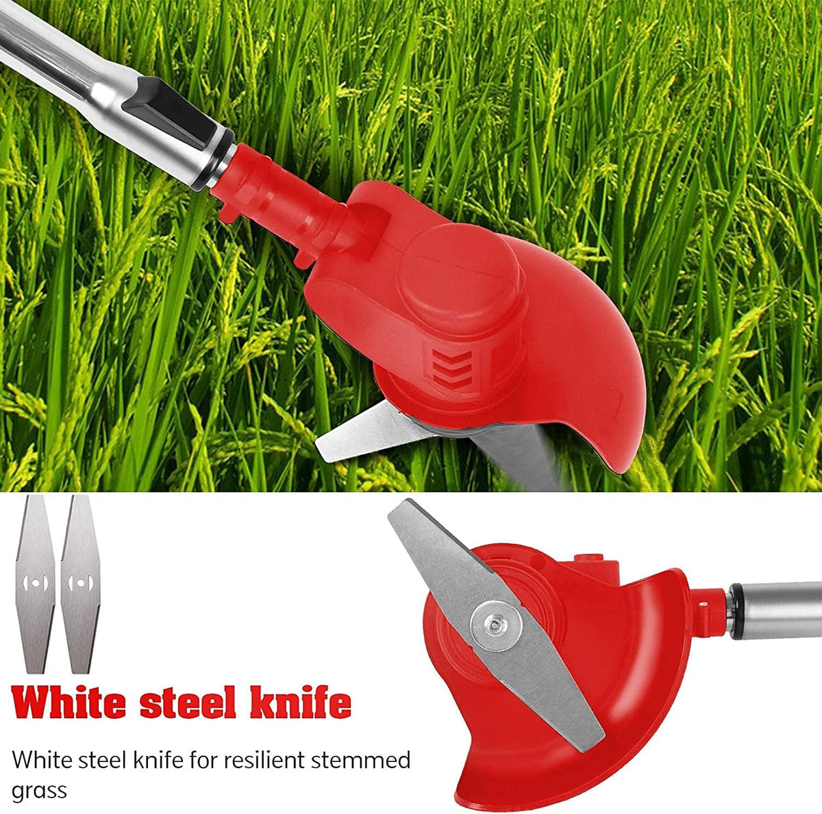 Cordless Brush Cutter Weed Eater Grass Trimmer Lawn Edger, 3 Types Blades, 24v, 4.4-pounds Pack of 2 J339