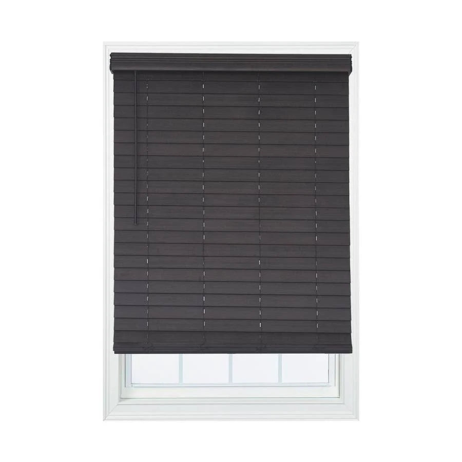 Walnut Faux Wood Cordless Room Darkening Horizontal Blinds H927
