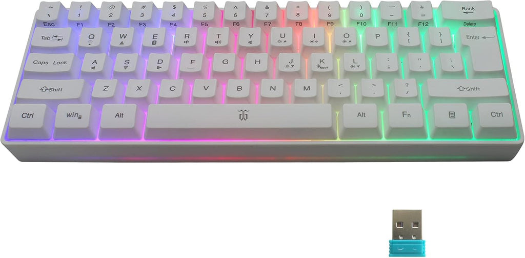 2.4G Wireless Gaming Keyboard and Mouse Combo, Mini 60% Mechanical Feel Keyboard, Ergonomic Wireless Mouse, Pack of 2 R52416