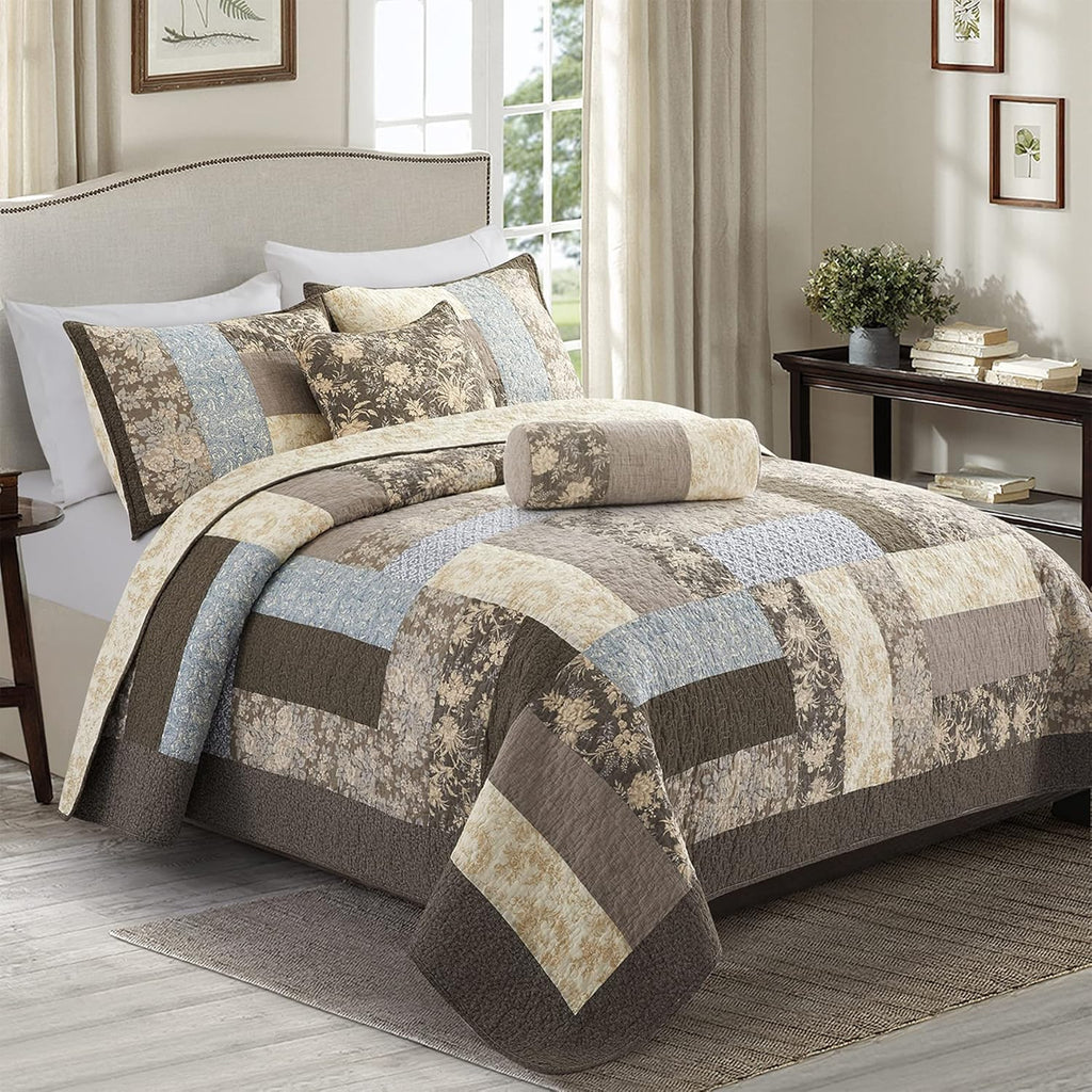 3-Piece 100% Cotton Bohemian Bedding Set, 1 Quilt and 2 Shams (California King) G576