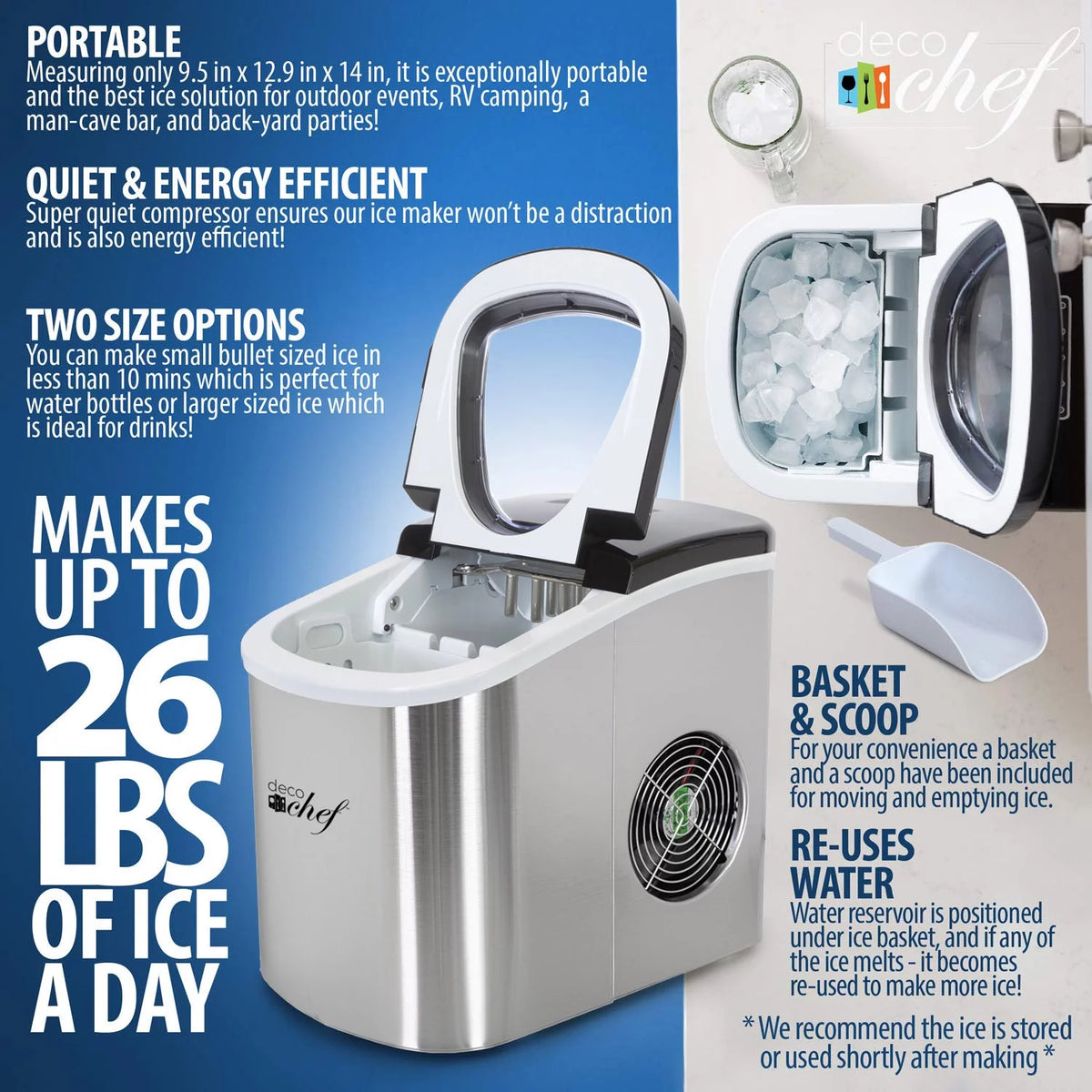 Stainless Steel Electric Top Load Ice Maker Z996654