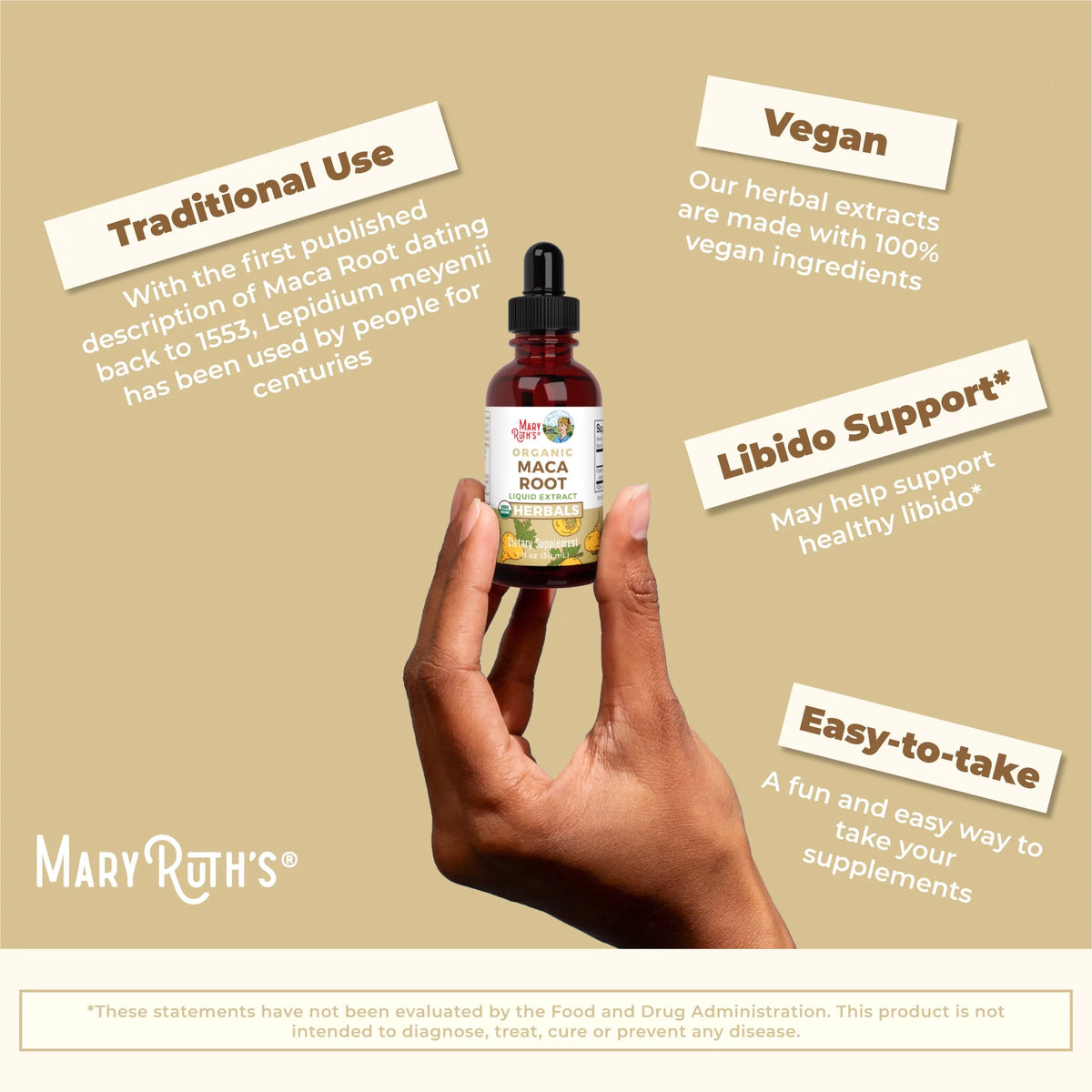 USDA Organic Maca Root Liquid Drops 1 fl oz Y962223