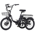 Electric Tricycle 20" 3 Wheels Folding 350W Step-Thru Removable Battery W4909