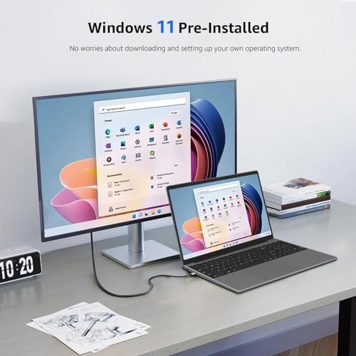 15.6 Inch Laptop Computer, Windows 11, 12GB RAM 512GB SSD, FHD IPS 1920x1200 Display, Celeron N5095 Quad-Core Processor P706