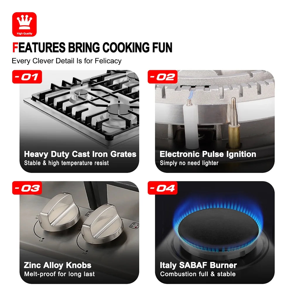 Stainless Steel 4-Burner Gas Cooktop X983