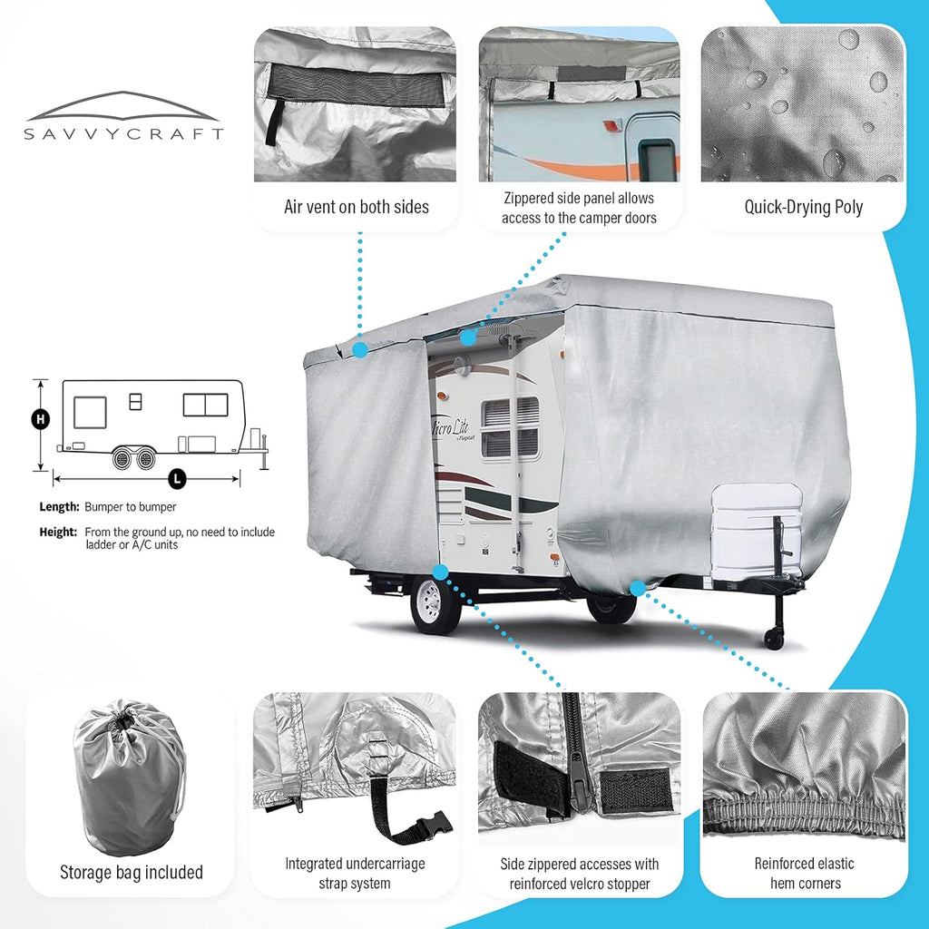 Travel Trailer RV Cover with Access Panels Fits 33'-35'L K267