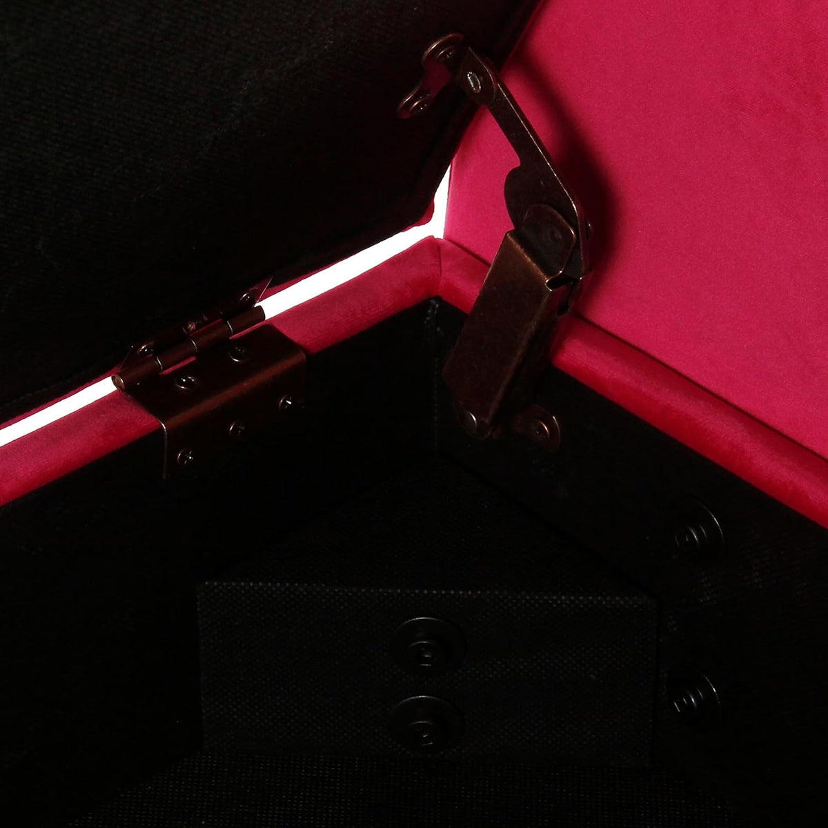 Pink Velvet Storage Ottoman Bench B93300