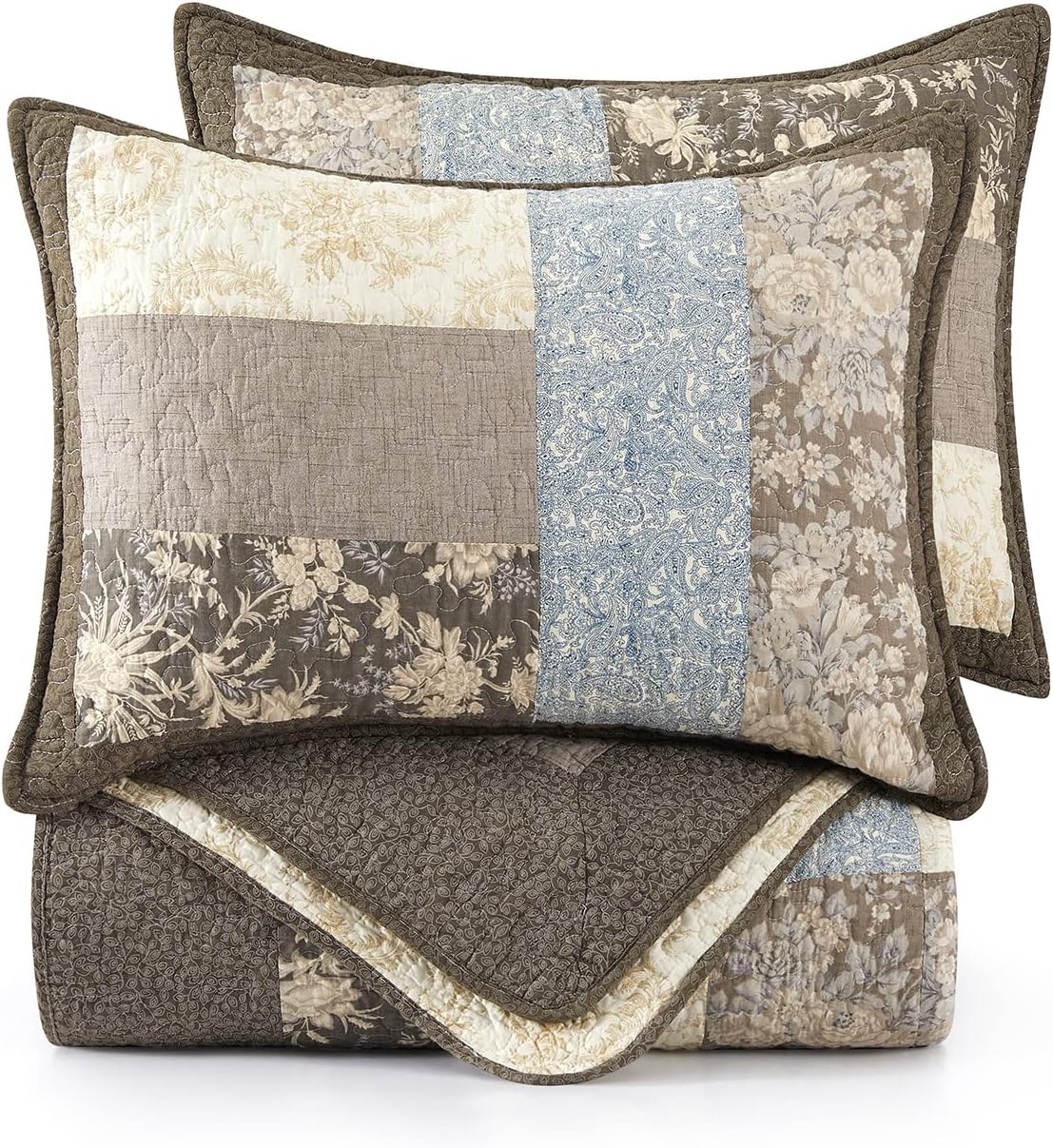3-Piece 100% Cotton Bohemian Bedding Set, 1 Quilt and 2 Shams (California King) G576