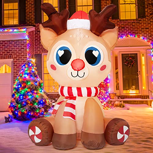 7ft Outdoor Inflatable Snowman Yard Decorations with Led Lights L246427