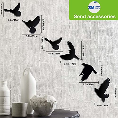 Black Birds Metal Wall Decor Set of 6 R398