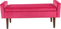 Pink Velvet Storage Ottoman Bench B93300