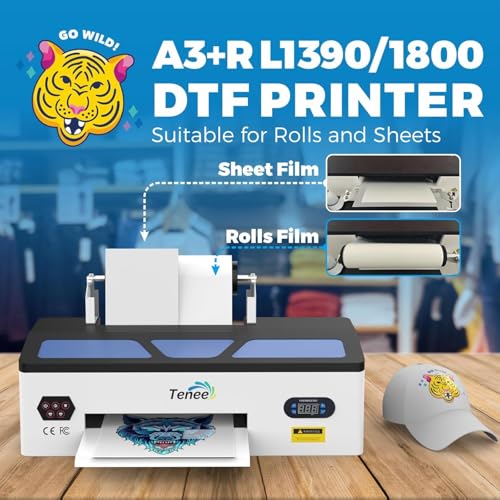 DTF Printer with Roll Feeder, 5 x 250ml Ink, 1 x Roll of Film M83660