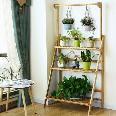 3 Tier Bamboo Ladder Bookcase C8708