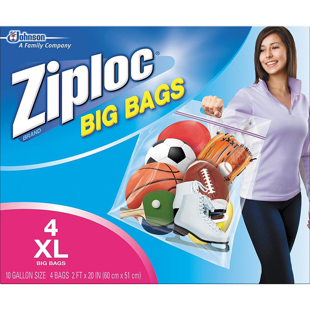 X-Large Double Zipper Big Bag, 4-Count (Pack Of 2) P76678