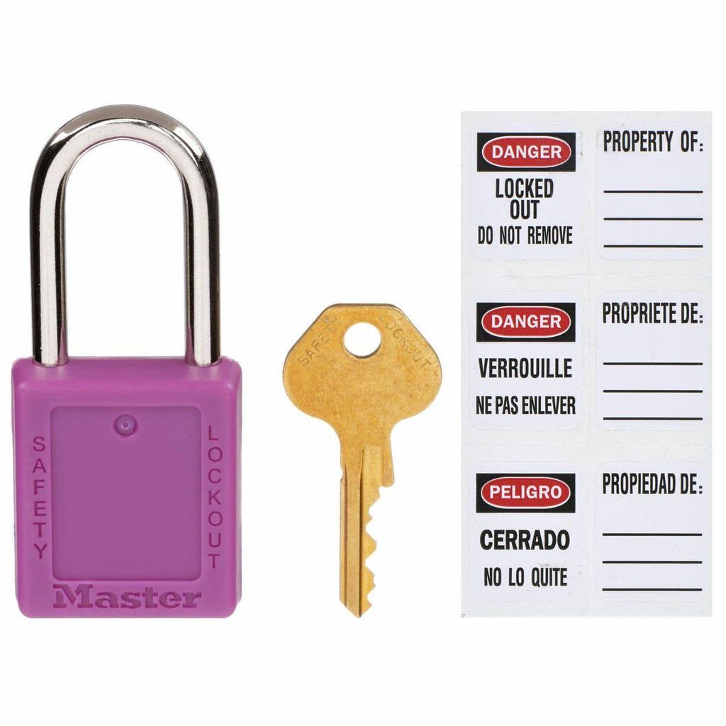 Lockout Padlock, Purple, 1-3/4x22h, Pack of 6 F453