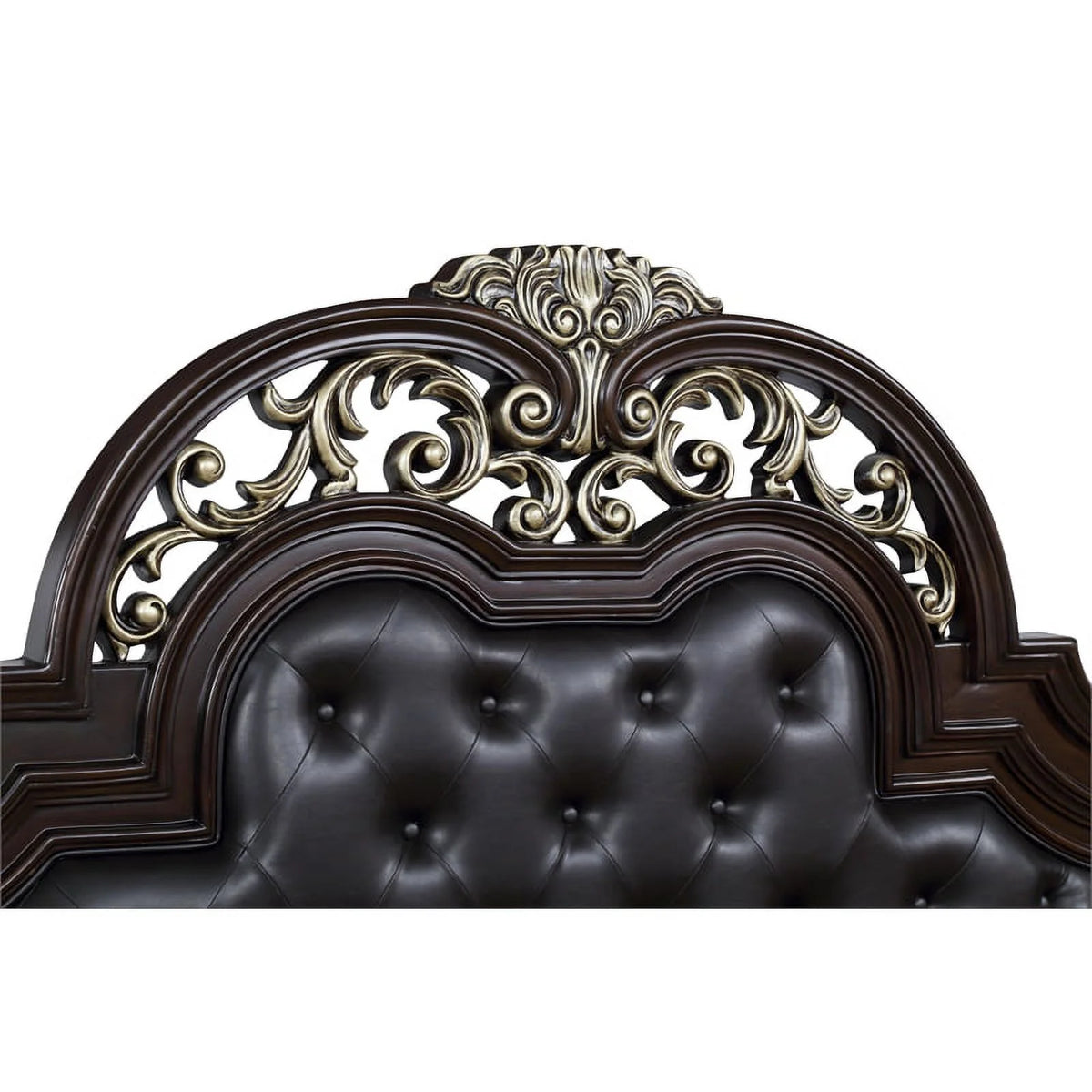 Brown Solid Wood Queen Bed Q128