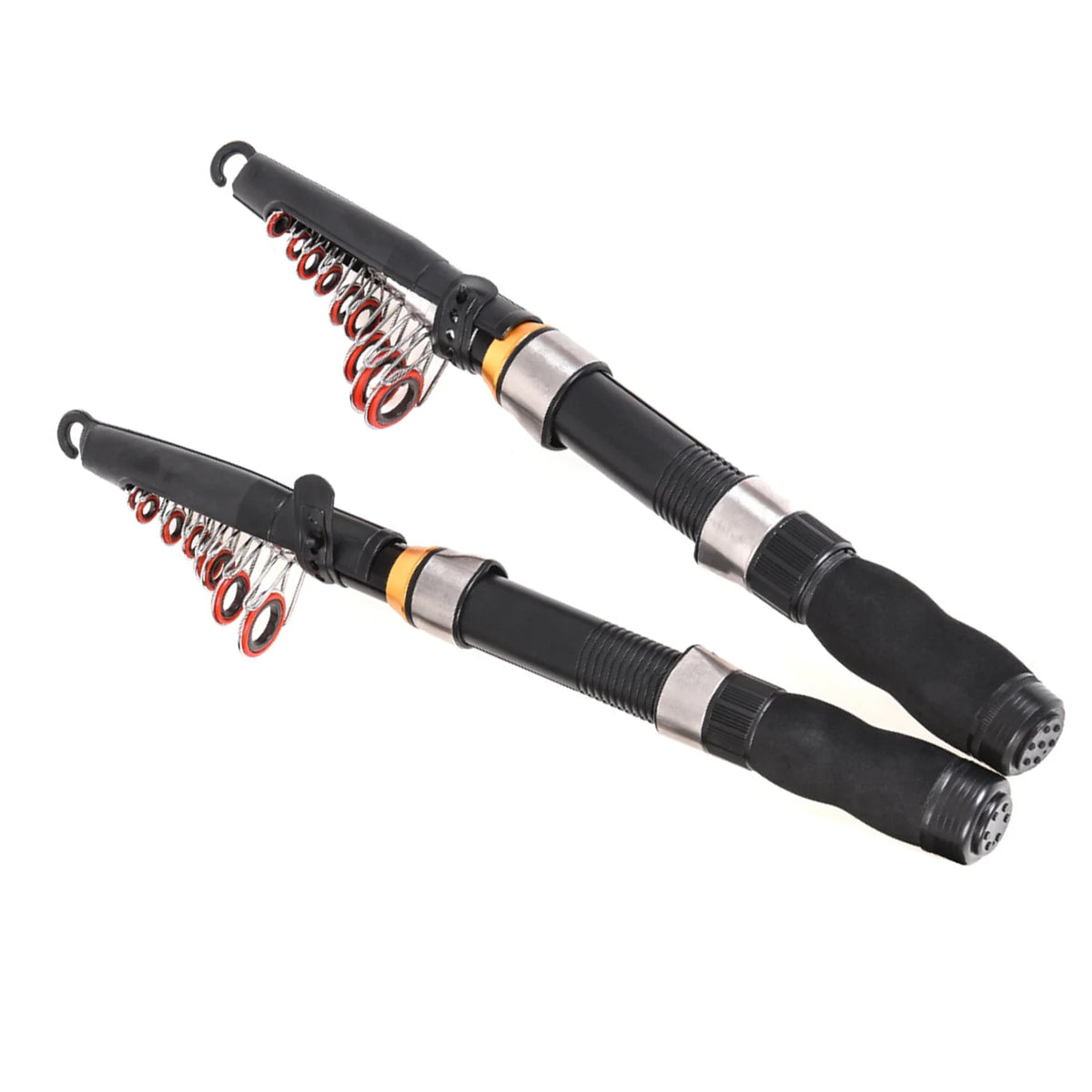 Fishing Rod Reel Combo Set, 2.1m Telescopic Rod, Spinning Reel, Hooks, and Soft Lures S4995