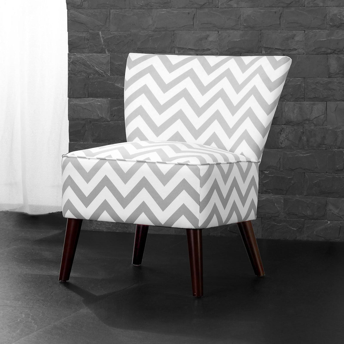 Gray Chevron Accent Chair L825903