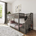 Twin Low Bunk Bed with Staircase L860